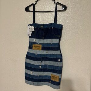 Moschino denim patchwork mini dress